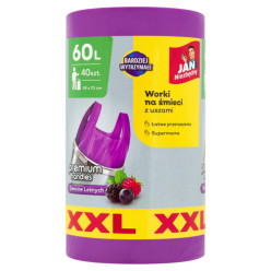 Bin bags 60l forest fruit scent Jan Niezbędny with handles 40pcs
