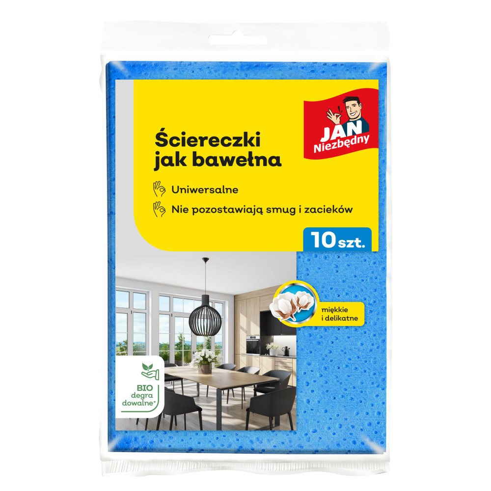 Ściereczki uniwersalne do sprzątania jak bawełna Jan niezbędny 10szt
