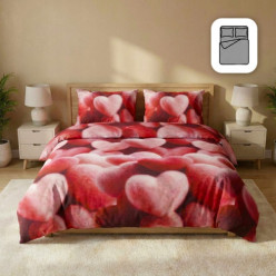 Komplet pościeli 4-częściowy 3d bawełna satynowa 100% 160x200 cm serduszka
