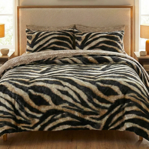 3-piece bedding set 3D satin cotton 100% 160x200 cm zebra