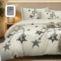 Komplet pościeli 3-częściowy 5d bawełna satynowa 100% 160x200 cm gwiazdki