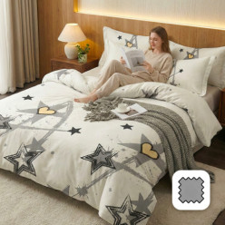 Komplet pościeli 3-częściowy 5d bawełna satynowa 100% 160x200 cm gwiazdki
