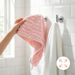 Turban z mikrofibry ręcznik na głowę do włosów miekki superchłonny różowy