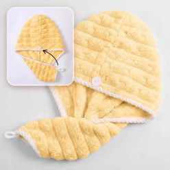 Turban z mikrofibry ręcznik na głowę do włosów miekki superchłonny żółty