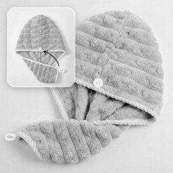 Mikrovlákna turban vlasy ručník hlava zábal měkké super absorbent šedá