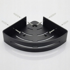 Table de bain d'angle pour l'organisateur mural en aluminium de douche noir