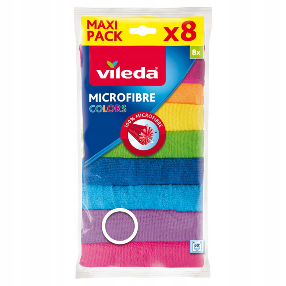 Ściereczki vileda mikrofibra colors 8 szt kuchenna do czyszczenia bez smug