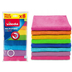 Vileda Mikrofasertücher Colors 8 Stk. Küchentuch zum Reinigen ohne Streifen