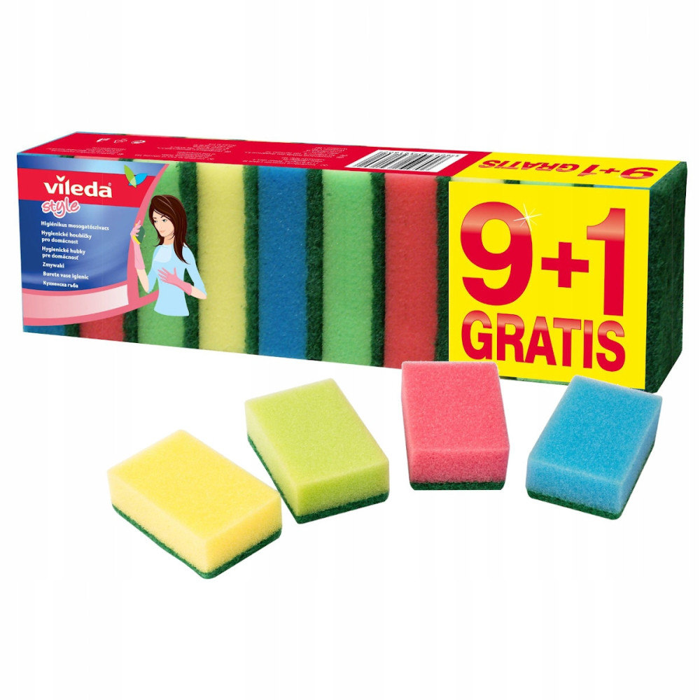Zmywak kuchenny profilowany vileda 10 szt gąbka zmywaki do mycia naczyń