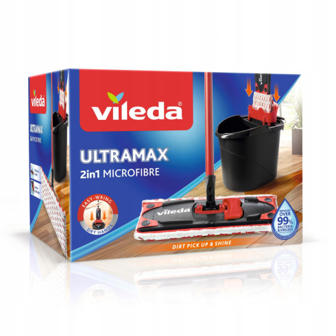 Vileda flat mop and bucket set Ultramax Turbo with wringer handle refill