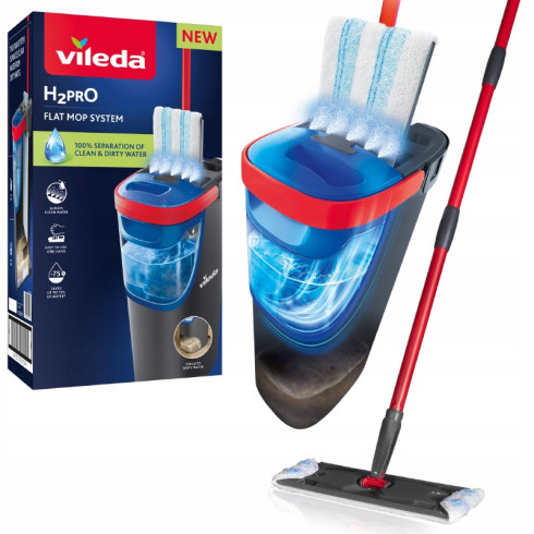 Vileda H2Pro Flachmopp mit Eimer