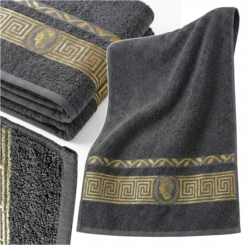 Bath towel 50x100cm 100% cotton absorbent soft dark grey
