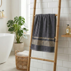 Bath towel 50x100cm 100% cotton absorbent soft dark grey