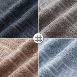 Set of 4 bath towels 50x100cm 100% cotton absorbent beige grey