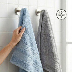 Set of 4 bath towels 50x100cm 100% cotton absorbent beige grey