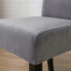 Pokrowiec na krzesło welurowy uniwersalny zestaw 6szt szary
