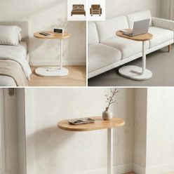 Stolik kawowy w kształcie litery c stolik boczny do salonu sypialni biały