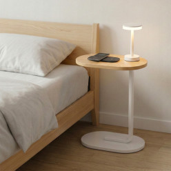 Stolik kawowy w kształcie litery c stolik boczny do salonu sypialni biały