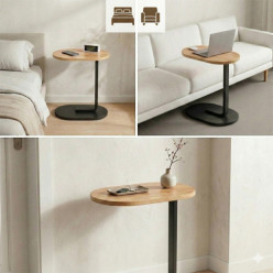 Stolik kawowy w kształcie litery c stolik boczny do salonu sypialni czarny