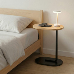C-shaped coffee table side table for living room bedroom black