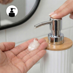 Zestaw łazienkowy 6 elementów kubek dozownik kosz szczotka do WC biały