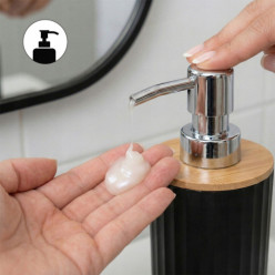 Zestaw łazienkowy 6 elementów kubek dozownik kosz szczotka do WC czarny