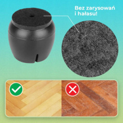 Schutzkappen für Stuhlbeine Möbelbeine Silikon mit Filz 12-16mm 32Stk.