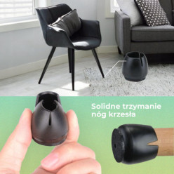 Schutzkappen für Stuhlbeine Möbelbeine Silikon mit Filz 12-16mm 32Stk.