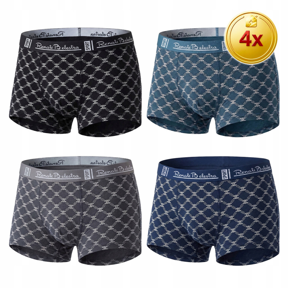 4x bokserki męskie bambusowe majtki antybakteryjne oddychające sport 2XL