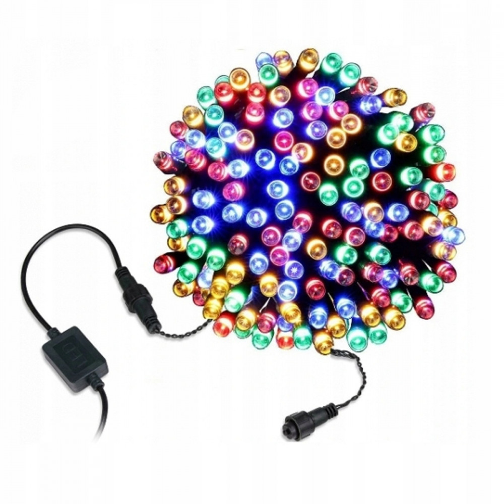 Weihnachtsbaumbeleuchtung Lichterkette 100 LED Programmgeber innen multicolor