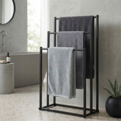 Stojak na ręczniki wieszak podłogowy łazienkowy metalowy 3 ramienny