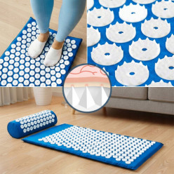 Mata do akupresury poduszka z kolcami niebieska pobudzająca krążenie masaż