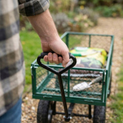 Garden transport trolley with handle wheelbarrow pneumatic wheels drop sides 200 kg
