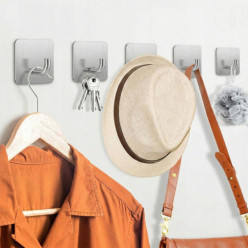 3x haczyk wieszak ścienny samoprzylepny srebrny na ręcznik łazienka kuchnia