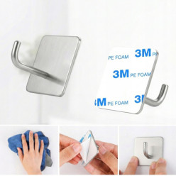 3x haczyk wieszak ścienny samoprzylepny srebrny na ręcznik łazienka kuchnia