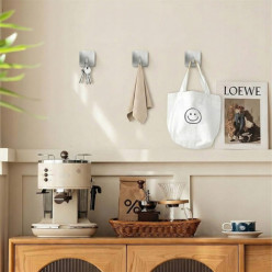 3x haczyk wieszak ścienny samoprzylepny srebrny na ręcznik łazienka kuchnia