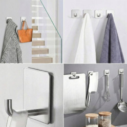 3x haczyk wieszak ścienny samoprzylepny srebrny na ręcznik łazienka kuchnia