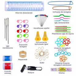 Szydełko zestaw 127 elementów do szydełkowania etui