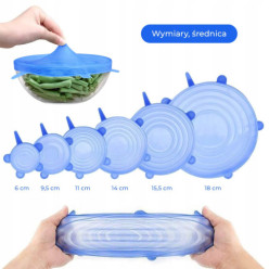Couvertures de nourriture en silicone extensible 6pcs