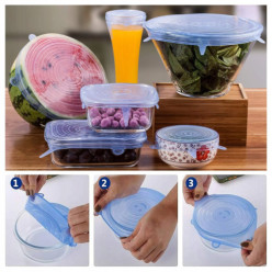 Stretch silicone food covers 6pcs