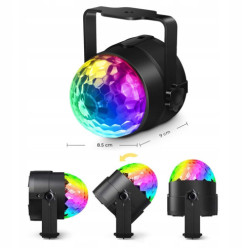 Projektor świetlny 7 kolorów disco LED RGB + pilot